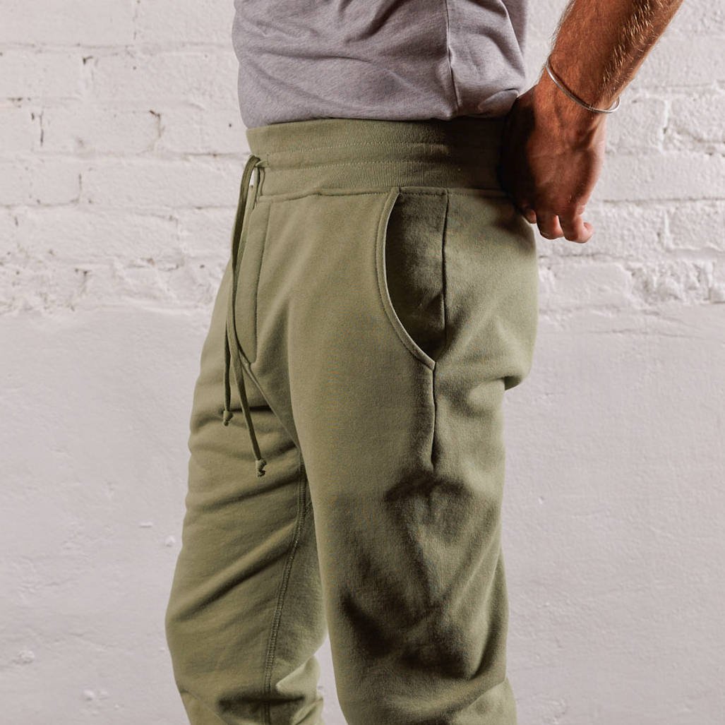 Skyline Heavyweight Fleece Jogger in Dusty Olive - Image 2