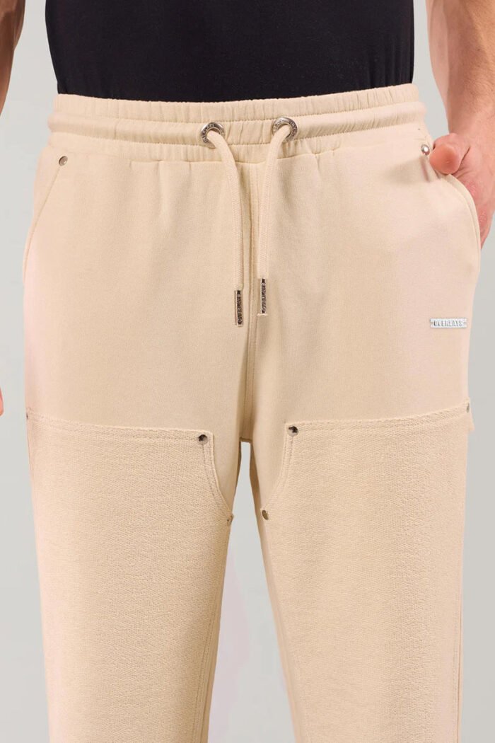 Beige Stud Straight Fit Joggers - Image 5