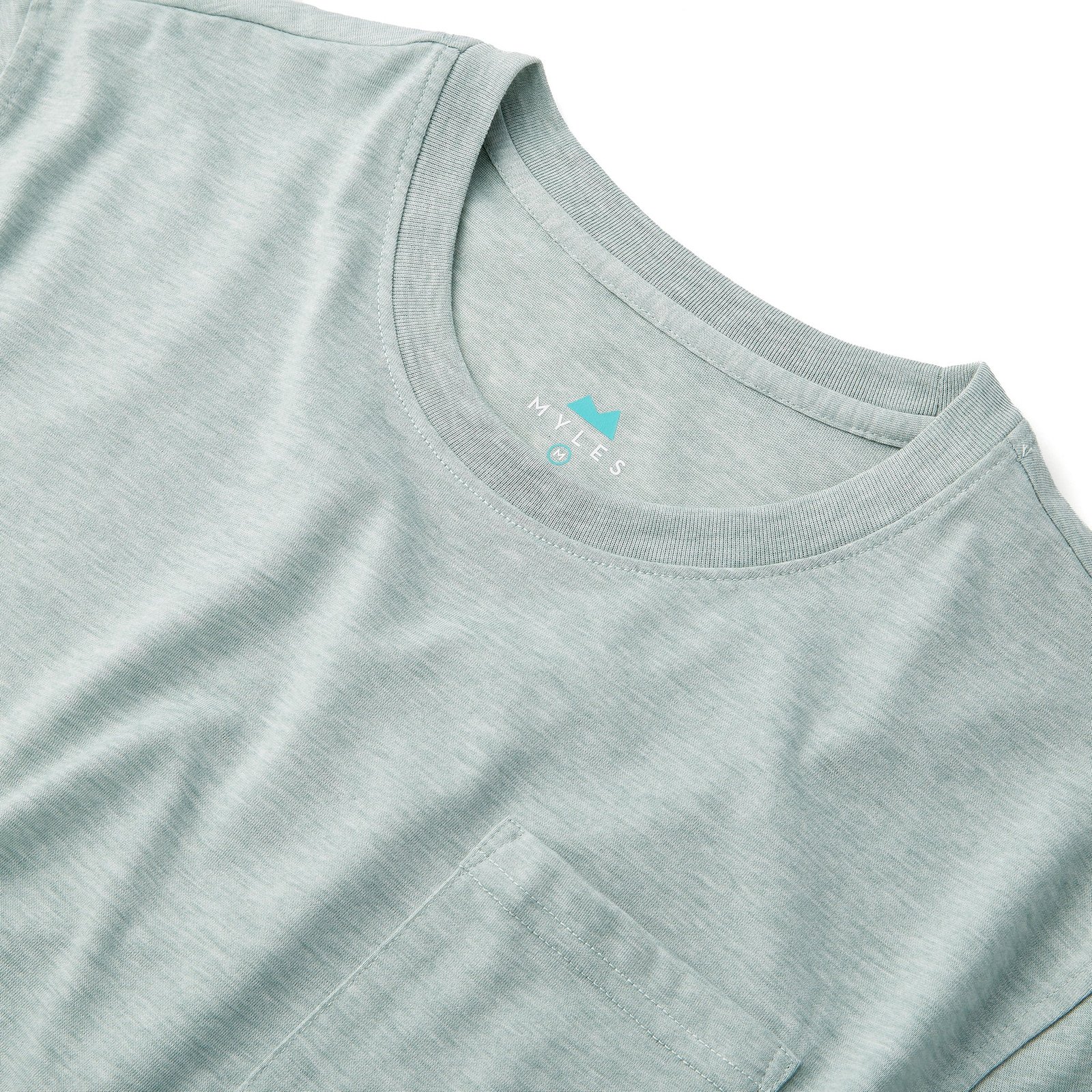 Everyday Tee with Pocket in Heather Gray Green - Image 6