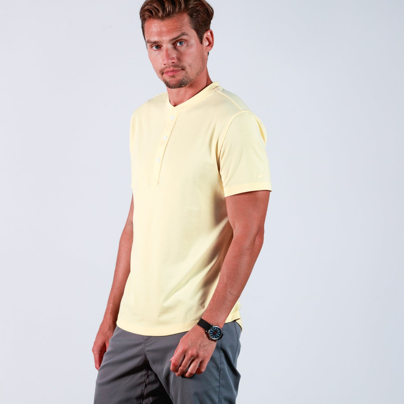 Everyday Henley Short Sleeve in Buttercream - Image 3